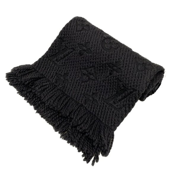 Auth LOUIS VUITTON Eschar Progo Mania M72431 Anthracite - GM0197 Scarf 94 Wool - Picture 1 of 5